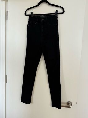 Aritzia Denim Forum Black The Lola High Rise Skinny Jeans